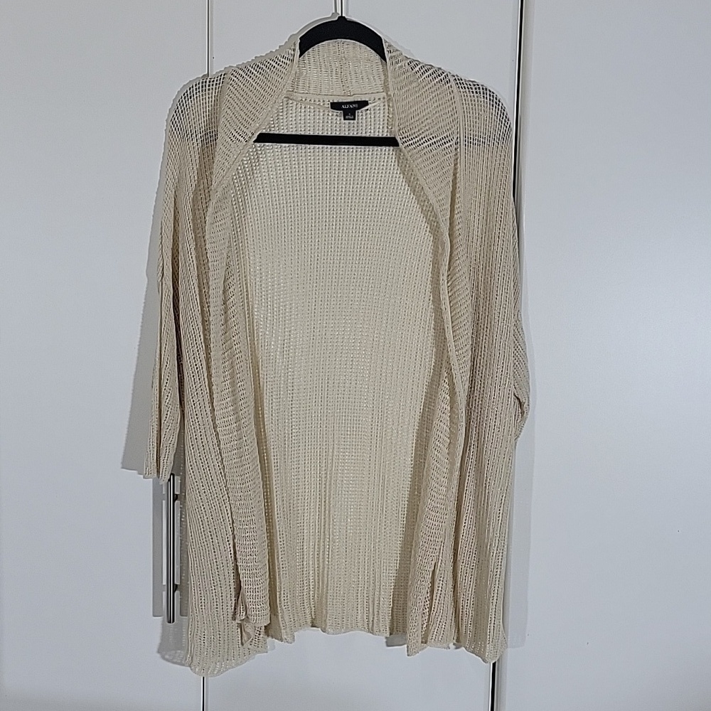 Alfani Beige Open knit Cardigan Size Small